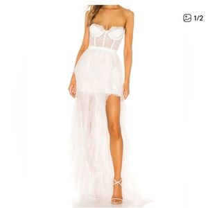 NWT For Love and Lemons Bustier Gown in white size small